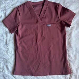 Figs Rosewood V-Neck Scrub Top